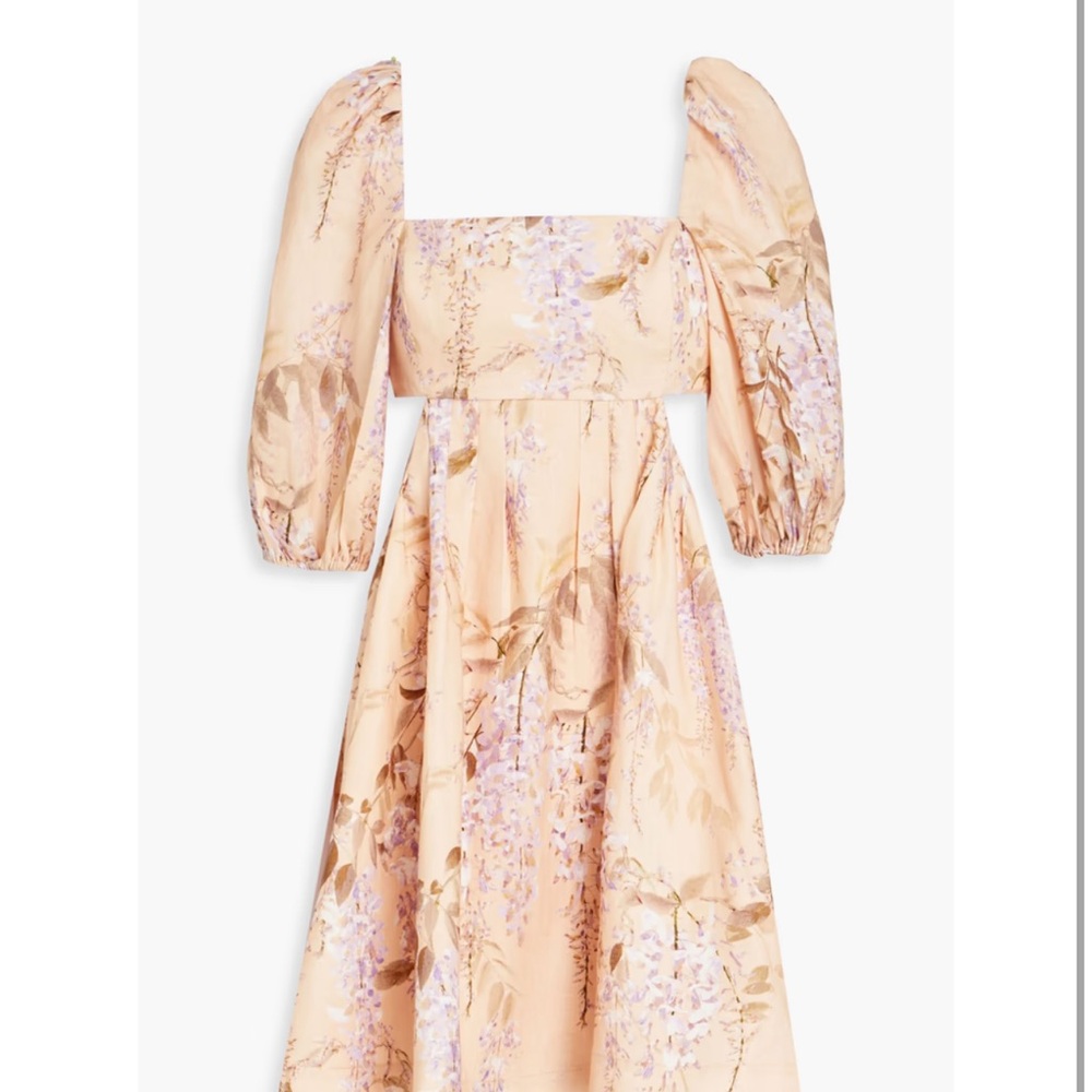 ZIMMERMANN
Pleated floral-print linen mini dress size 1